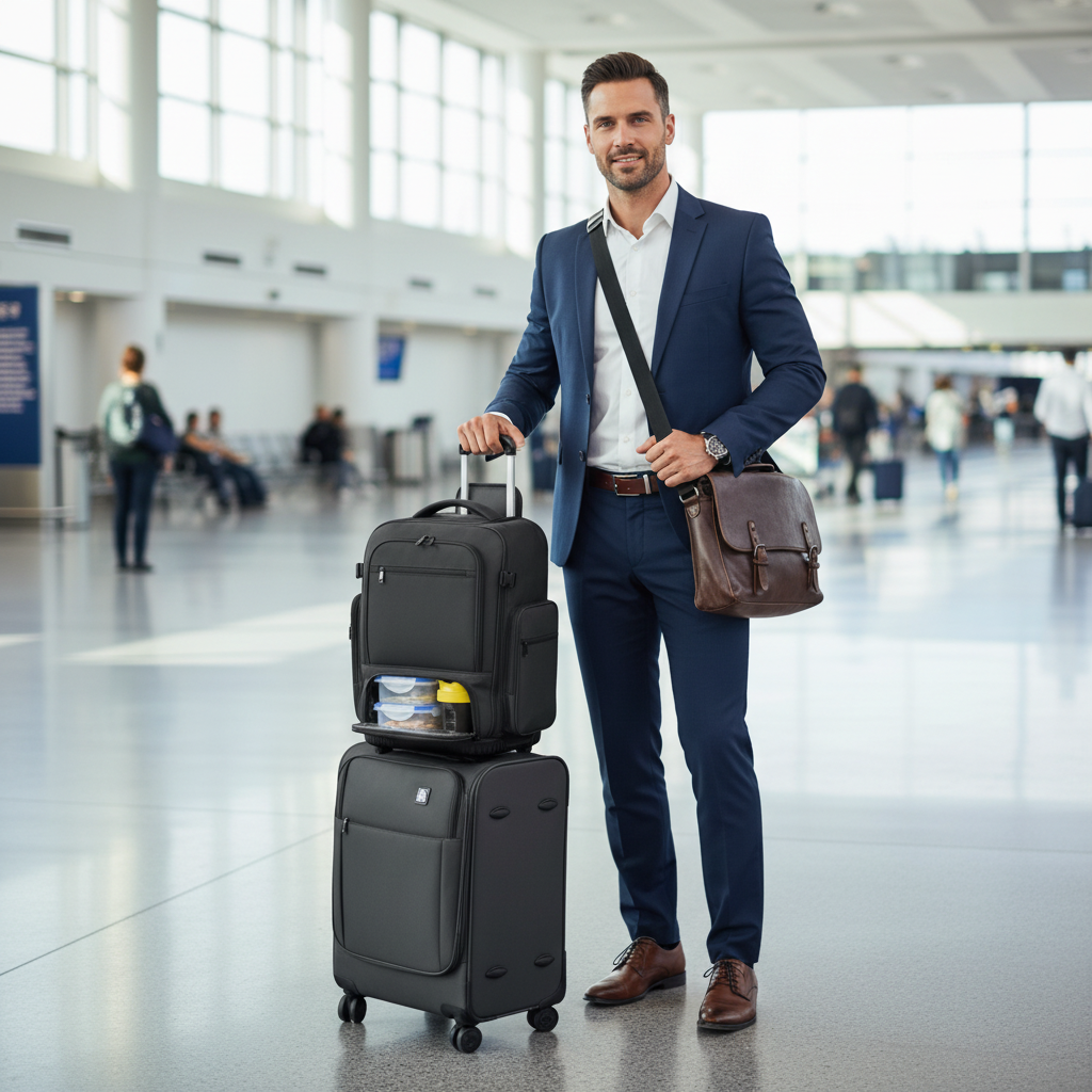 Airport travel with actual meal prep bag